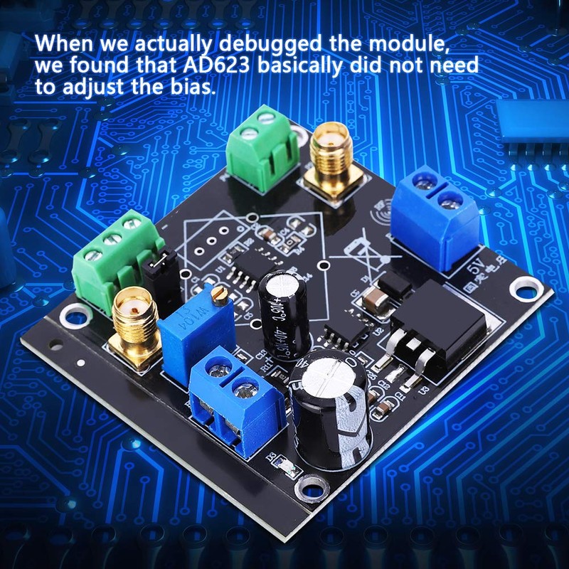 AD623 Voltage Amplifier, Mini Gain Adjustable Instrumentation Signal Amplifier 5V-24V