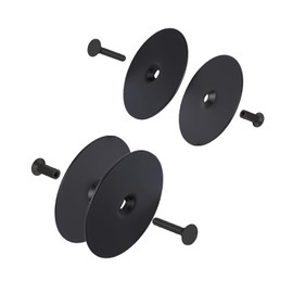 Qiuruoo 2 Pack Black Door Hole Cover Plate, 2-5/8” Diameter Round Door Knob Cover, Screws Included, Hole Filler Plate for Home Security