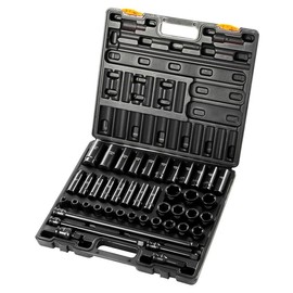 VEVOR Impact Socket Set 1/2 Inches 43 Piece Impact Sockets, Standard Socket Assortment, 1/2 Inches Drive Socket Set 6-Point Sockets Metric 9-30mm (Standard/Deep):_1/2 Inches - 19 Piece (Standard)