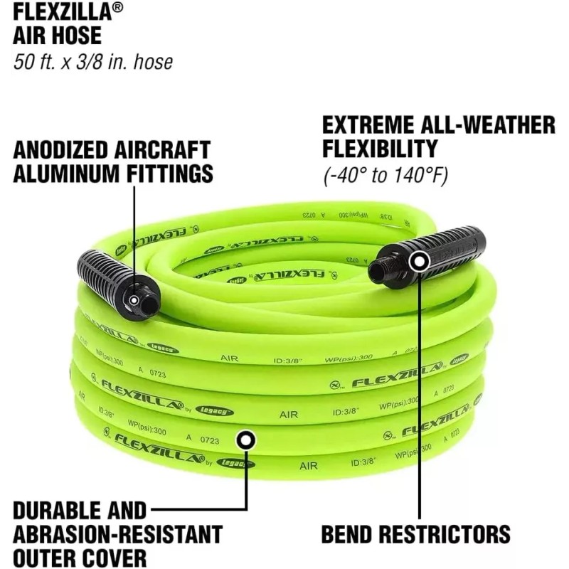 Flexzilla Air Hose, 3/8 In. X 50 Ft., 1/4 In.