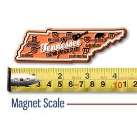 Tennessee Premium State Magnet by Classic Magnets, 4.1" x 1.3", Collectible Souvenirs Made in The USA