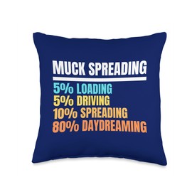 Funny Farmers Muck Spreader And Farming Manure Throw Pillow