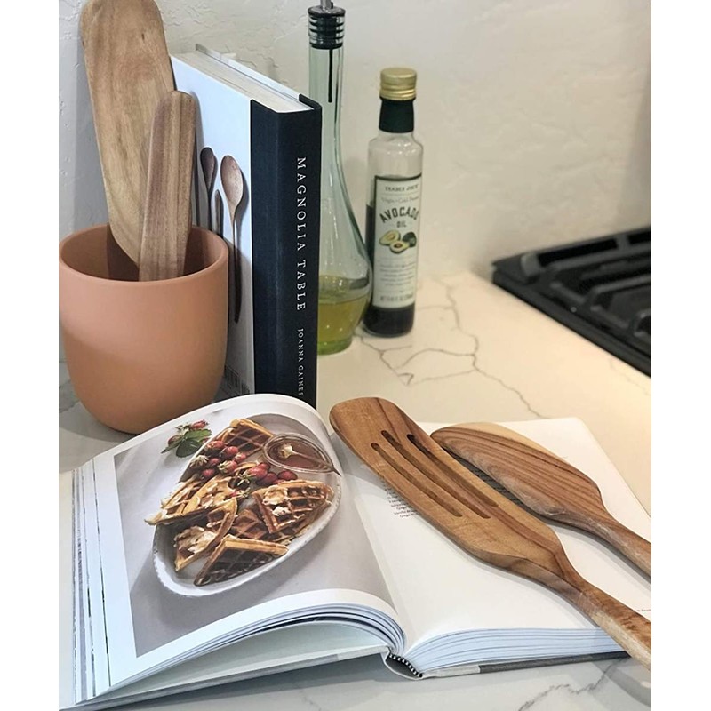 Spurtle Set, Natural Acacia Wooden Kitchen Utensils Set of 4,