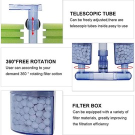 POPETPOP Aquarium Biochemical Sponge Filter: Ultra Quite Fish Tank Foam Filter Aquarium Air Pump Bio Sponge Filter - Double Sponge Replaceable Media with Biochemical Sponges and Filtered Ceramic Balls