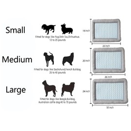 VARMTOR Pet Cooling Mat with Quilted Design, Striped Border, Available in Blue, Pink and Gray (Coffee, Medium)