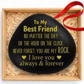 zavvoolly Best Friend Friendship Gifts for Women Men, Galentines Valentines Day Birthday Gifts Ideas for Friends Female Male, 'You are My Rock' Engraved Stone, Long Distance Pal Bestie BFF Gift