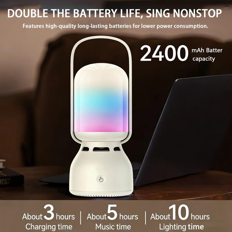 Camping Bluetooth Speaker with LED Light,Outdoor Speaker with Insert Card,
