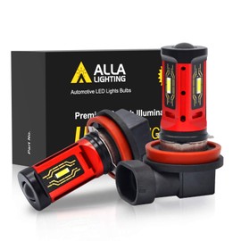 Alla Lighting PGJ19 Base H16 H8 H11 LED Bulbs, Fog Lights, DRL Replacement Xtreme Super Bright 1860-SMD H1155 12362, 8K Ice Blue