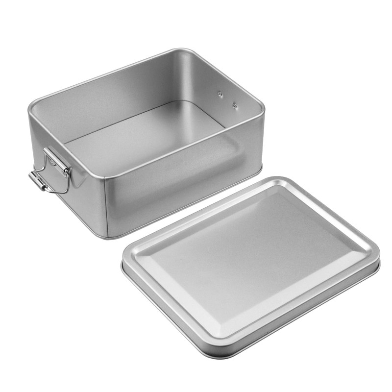 WDONAY 2 Pack Silver Tin Box Containers Metal Storage Box