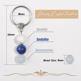 Drogomen Calming Gifts for Women Anxiety, Natural Healing Crystal Keychain Gift for Calming & Relaxing Stress Anxiety Relief Items Birthday Christmas Gifts for Women Men