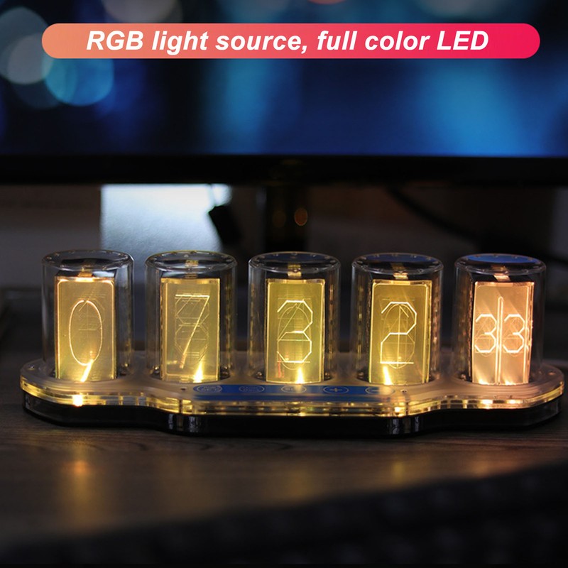 RGB Tube Clock LED Table Clock 24 Hour USB Powered