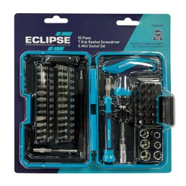 Eclipse Professional Tools ETGRS53PS 53 Piece T-Grip Ratchet Screwdriver & Mini Socket Set