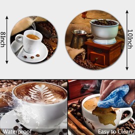 Coffee Stove Burner Covers, Dining Room Gas Stove Burner Covers 8 ＆10 Inches Stove Top Covers Electric Stove 4 Pcs Metal Stove Cover Gas Stove Top Covers, Cooktop Decorative,Home Kitchen Decorations