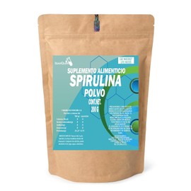 Spirulina en Polvo IsaaQuim | Suplemento Alimenticio Natural | 200 g | 66 Porciones de 3 g