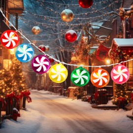 Gejoy 11 FT Christmas Candy Cane String Lights Candyland Decoration 21 LED Battery Operated Fairy Lights in 7 Colors Cute Sweet Peppermint Bulbs Outdoor Indoor Birthday Wedding Home Patio(1 Pcs)