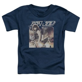 Bon Jovi Runaway Jon Unisex Toddler T Shirt for Boys and Girls Navy