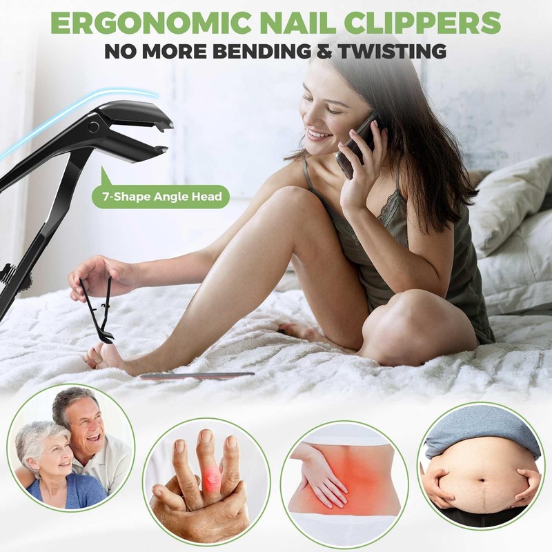 2026 Toenail Clippers for Seniors Thick Toenails, Angled Head Large