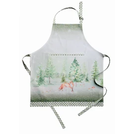 Maison d' Hermine Winter Mornings 100% Cotton 1 Piece Kitchen Apron with an Adjustable Neck & Hidden Centre Pocket with Long Ties for Women | Men | Chef | Thanksgiving/Christmas 70 cm x 85 cm