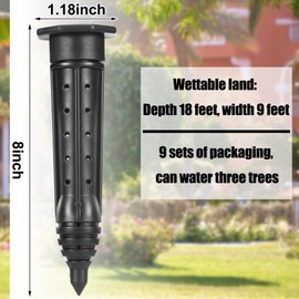 Briwooody 9 Pack Garden Watering Stake Large UV-Protected ABS Plastic Deep Root Irrigation Spike for Trees, Shrubs, Bushes, Shrubs, Flowers, Fruits, Vegetables, Potted Plants (8 Inch)