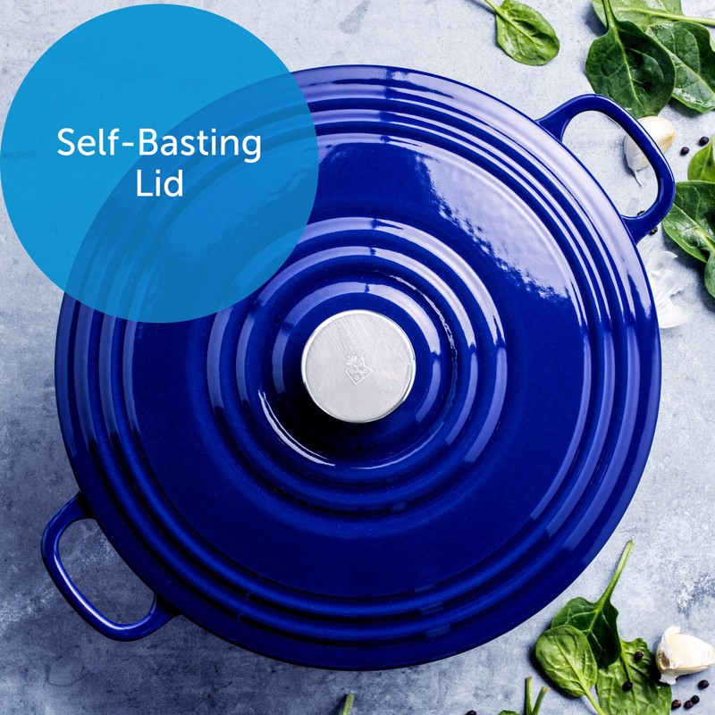 BK Bourgogne Enameled Cast Iron Induction 7QT Nonstick Dutch Oven,