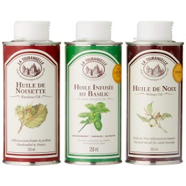 La Tourangelle Walnussöl / Haselnussöl / Basilikum-Öl-Trio-Packung, 750 ml