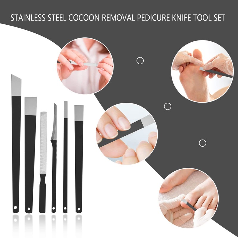 Pedicure Knife Set, 6 Pcs Professional Stainless Steel Ingrown Toenail