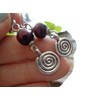 ⊹⊱ ✿★ DUNKELROTES HOLZ MIT ROBUSTER SPIRALE - OHRRINGE NATUR