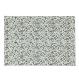 Lunarable Fruit Art Cutting Board, Vintage Engraved Style Sketch of Apple Pear Grape Quince Apricot Cherry Berries, Decorative Tempered Glass Cutting and Serving Board, Small Size, Umber White