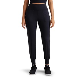 Colorfulkoala Women's Dreamlux Jogger Pants High Waisted Sweatpants Tapered Lounge Pants 28" Inseam Joggers with Pockets Black