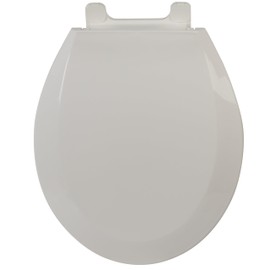 Bath Bliss Deluxe Plastic Beveled Round Toilet Seat in White