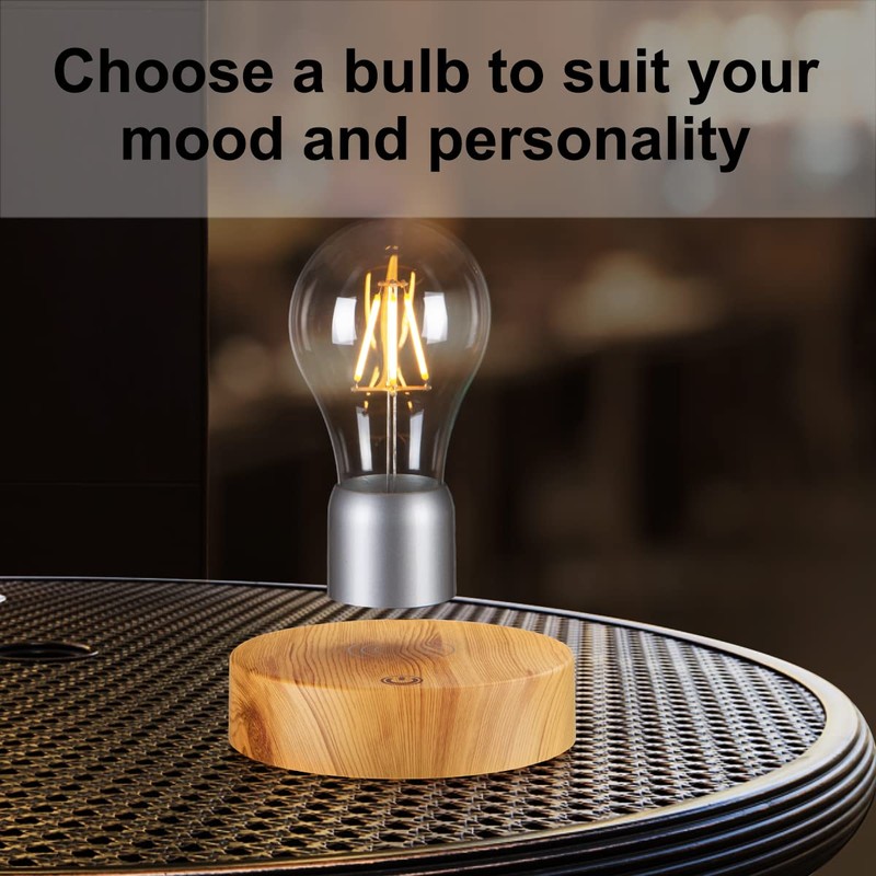 UVEHAS Levitating Light Bulb, Floating Rotating LED Bulb Lamp, Touch