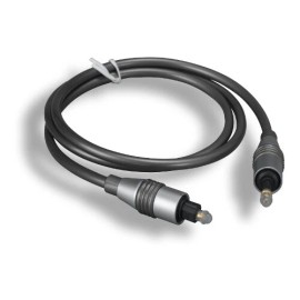 Kentek 12ft Assembled Toslink 5.0mm to Mini 3.5mm Audio Cable S/PDIF Optic Fiber