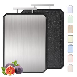 2 in 1 Stainless Steel Cutting Board with Handle Chopping Large Big Small Metal Meat Butcher Block not Titanium Madera Glass Marble Stone Kitchen Tablas Cocina Cortar Picar Regalos Mujer Mama Abuela
