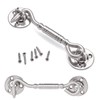 2 Packs Brushed Nickel 4”Hook and Eye Gate Door Latch,Solid