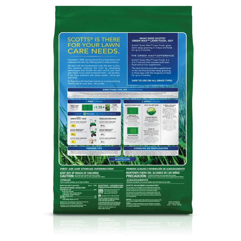 Scotts Green Max Lawn FoodFL, Lawn Fertilizer Plus Iron Supplement