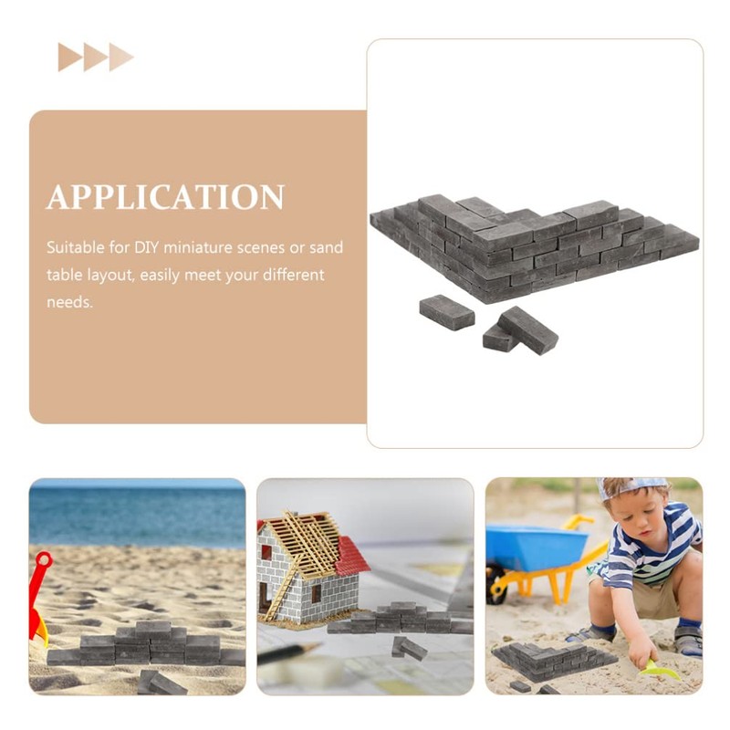 Vaguelly 150 PCS Miniature Brick, 1: 16 Mini Grey Wall
