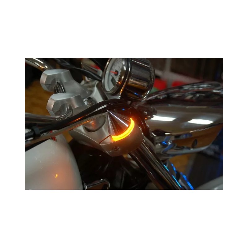VICTORY MOTORCYCLE LED FORK SPIKE FRONT TURN SIGNAL INDICATOR RELOCATION