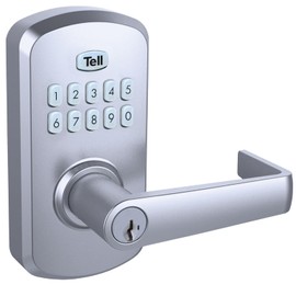 Tell Commercial Electronic Keypad Lock with Cortland Lever Satin Chrome