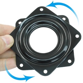 Rierdge 2 Pack Metal Lazy Susan Turntable, Mini Lazy Susan 3 Inch Swivel Plate for Model Base Crafts Stand Monitor Kitchen Table Cabinets, Black