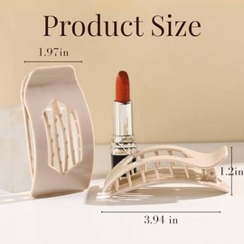 Paquete de 8 pinzas planas marrones para el pelo para mujer: pinzas rectangulares grandes, neutras, brillantes y antideslizantes para cabello grueso y