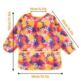 CUHZA Children's Painting Apron, Painting Gown, Waterproof Children's Painting Apron 2-8 Years, Girls/Boy, Craft Apron Painting Coat for Children with 3 Pockets for Primary School Art Painting,