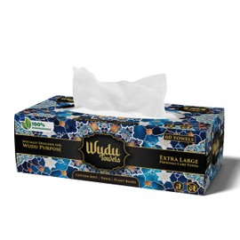 Wudu Towel after Ablution – 60 Count (Pack of 1) 100% Biodegradable Real Cloth-Based Dry Towels – For Prayer Rooms, Home, Mosques & Facilities – Absorbent & Travel-Friendly (Black)