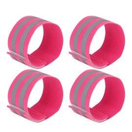 X AUTOHAUX 4 Pcs Reflective Bands for Ankle Reflective Slaps High Visibility Night Safety Cycling Riding Reflector Tape Pink