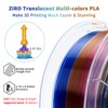 ZIRO Fast Color Changing PLA, Transluent Multicolor Filament 1.75mm, 3D