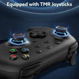 8BitDo Ultimate 2 Wireless Controller with TMR Joysticks for Windows & Android, Gaming Controller with Switchable Hall Effect/Tactile Triggers, RGB Fire Ring, 8Speed Wireless Tech, Charging Dock, Black
