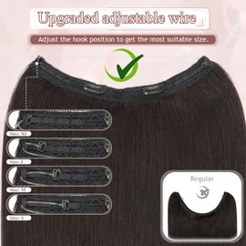 SEGOHAIR Wire Hair Extensions Human Hair 12 Inch 80g Straight Invisible Wire Extensions Natural Black Remy Human Hair Perfect for Added Length and Volume