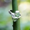 LYRA JEWELS Real Crystal Moldavite Herkimer Diamond Ring Sterling Silver