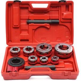 Futchoy BSTP Pipe Threader Ratchet Type Kit 3/8", 1/2", 3/4",1", 1-1/4", 1-1/2", and 2" Handheld Pipe Cutter Pipe Threader Tool Set 3/8" to 2" Dies (7 Size)