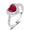 MYBELLNA Promise Ring for Your 925 Sterling Silver Created Ruby