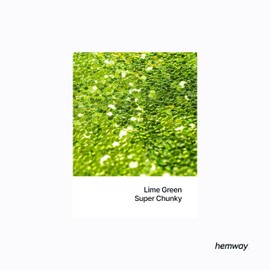 Hemway Ultra Sparkle Glitter - Lime Green | Super Chunky Metallic Flakes for Resin & Epoxy Crafts | Supplies for Tumblers, Festival, Hair, Face, Body, Eye & Nail Art Decoration | 100 g